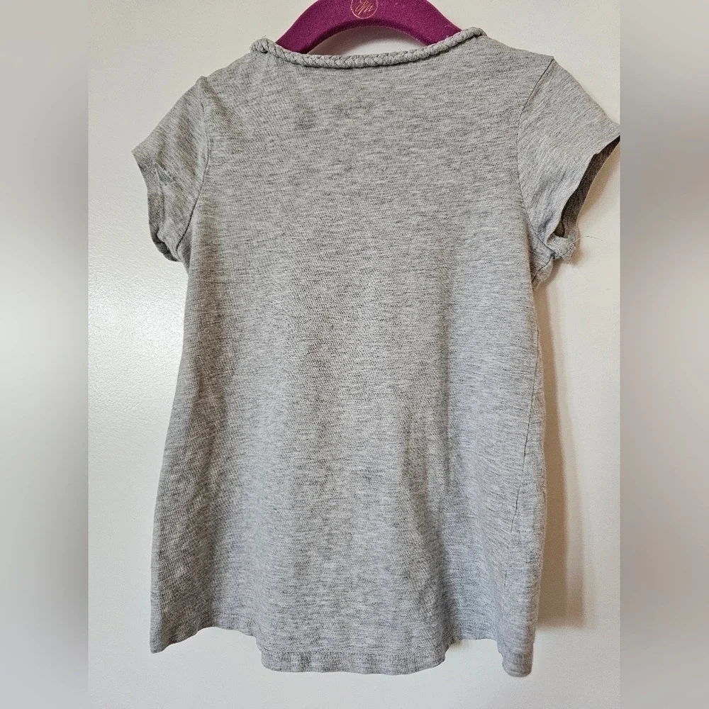 Kid's sz 4‎ Heather Gray Born To Sparkle Graphic Distressed Tee Shirt Summer